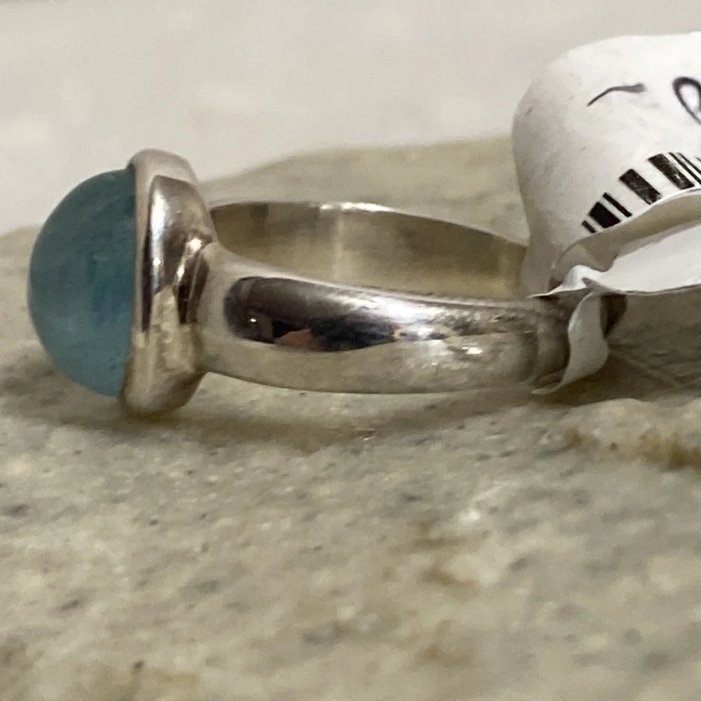 *SOLD*🆕Sterling Silver Aquamarine Cabochon Ring - Picture 5 of 9